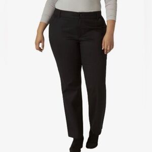 Lee Wrinkle Free Relaxed Fit Straight Leg Pants Black Plus Size 28W Long